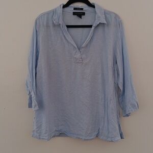 Tahari Jhonny Collar Linen Shirt #3432